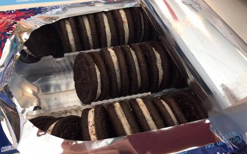 The latest Oreo release has bits of red and blue Pop Rocks in the filling. (Kathleen Purvis/Charlotte Observer/TNS)