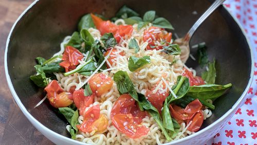 Use instant ramen noodles (minus the flavor packets) to make fast single servings of your favorite pastas.
Kellie Hynes for The Atlanta Journal-Constitution