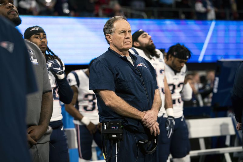 
                        FILE — New England Patriots Head Coach Bill Belichick looks on before the start of Super Bowl LIII against the Los Angeles Rams in Atlanta on Feb. 3, 2019. For most of its existence, New England was a terrible team. But a two-decade run of success turned it into one of the most recognizable sports brands in the world. (Doug Mills/The New York Times)
                      
