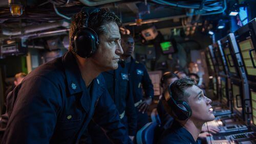 Gerard Butler stars as Captain Joe Glass in the film “Hunter Killer.” Contributed by Jack English