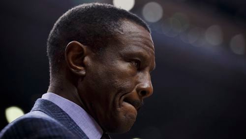 Toronto Raptors coach Dwayne Casey waits for the start of the team's NBA basketball game against the Atlanta Hawks on Friday, Dec. 29, 2017, in Toronto. (Cole Burston/The Canadian Press via AP)
