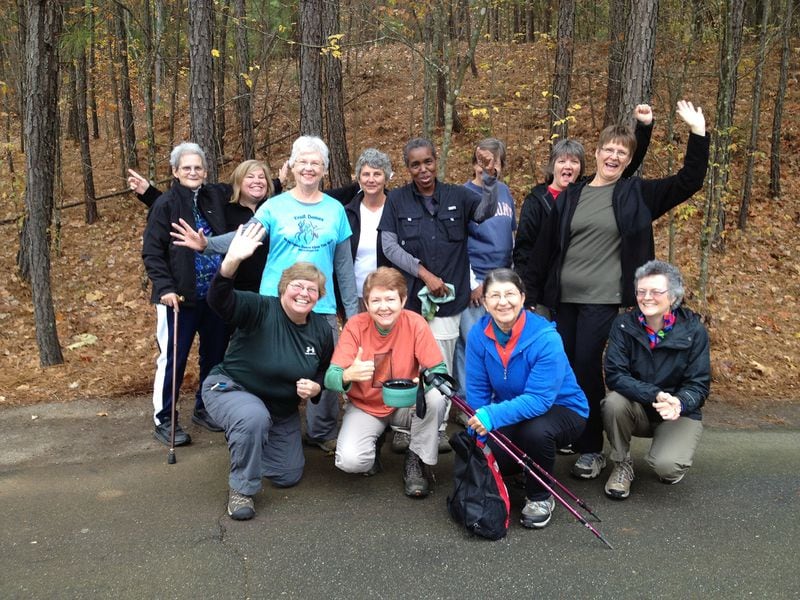 Members of the Georgia chapter of Trail Dames take a break on a hike. 
(Courtesy Anna Huthmaker)