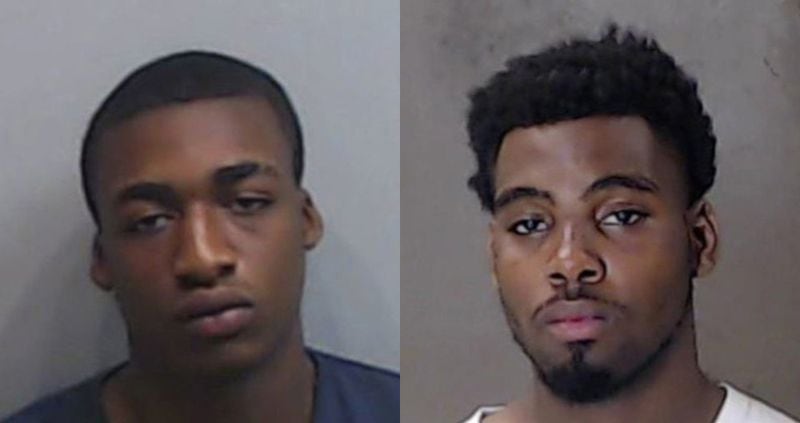 Arrests have been made in two separate killings that occurred days apart. Both killings allegedly were committed by black teens against black teens. At left, Justin Collier, 19, has been charged with murder in connection with the fatal shooting of Joshua Torrance, 18. At right, Detavion McDay, 18, has been charged with murder in the death of Trevon Richardson, 18. (Fulton, DeKalb County Sheriff’s Offices)