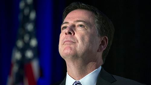 In this March 29, 2017 file photo, FBI Director James Comey addresses the Intelligence and National Security Alliance Leadership Dinner in Alexandria, Va. Comey cut an unorthodox path as head of the FBI, time and again compelled by strongly held convictions to speak with unusual candor and eloquence about the bureau's work. It's a combination of qualities that may come back to haunt the president who fired him.