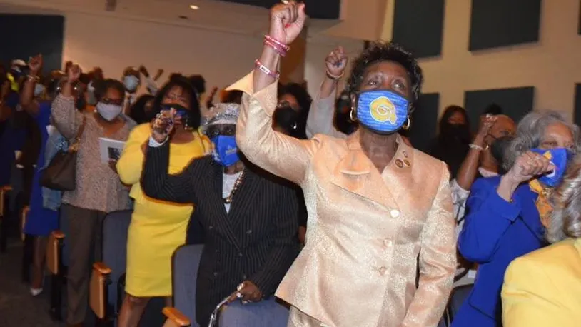 Proud Rams show their spirit during the singing of the Albany State University alma mater at the annual Founder's Day Convocation in 2022. A Georgia Senate committee will look at ways to help support Georgia's historically Black colleges and universities. Albany State is one of three public HBCUs in Georgia. (Courtesy of Alan Mauldin)