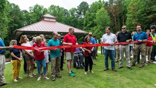 Dunwoody city leaders held a ribbon cutting for Waterford Park on Wednesday.