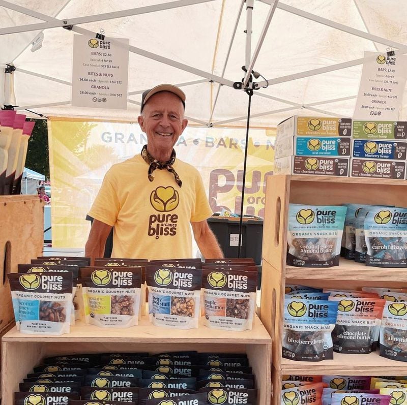 Pete Maxwell manages the Pure Bliss Organics Farmer's Market program, manning stalls in seven to nine locations each week.  Courtesy of Pure Bliss Organics