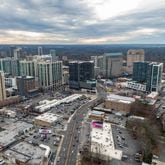 January 26, 2021 Buckhead - Aerial photography shows Buckhead Skyline on Tuesday, January 26, 2021. The quest for cityhood in Buckhead has several hurdles to clear before it becomes reality, but leaders behind a new group exploring the issue say they are confident they have a chance.(Hyosub Shin / Hyosub.Shin@ajc.com)