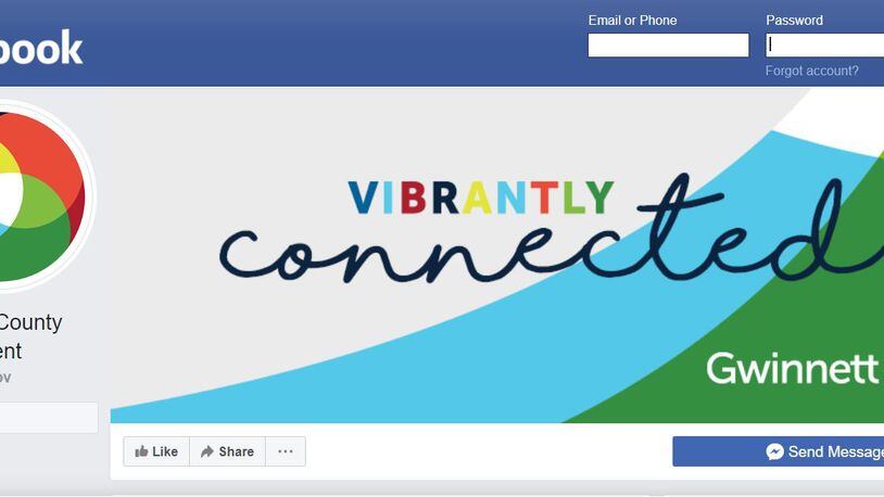 Gwinnett County has launched new Facebook and Twitter pages. SCREENSHOT