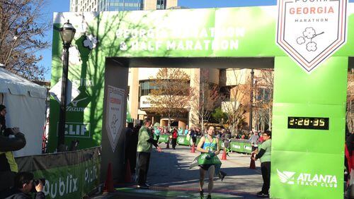 Bryan Morseman wins the men’s Publix Georgia Marathon in 2:28:31. (Photo courtesy of Atlanta Track Club)