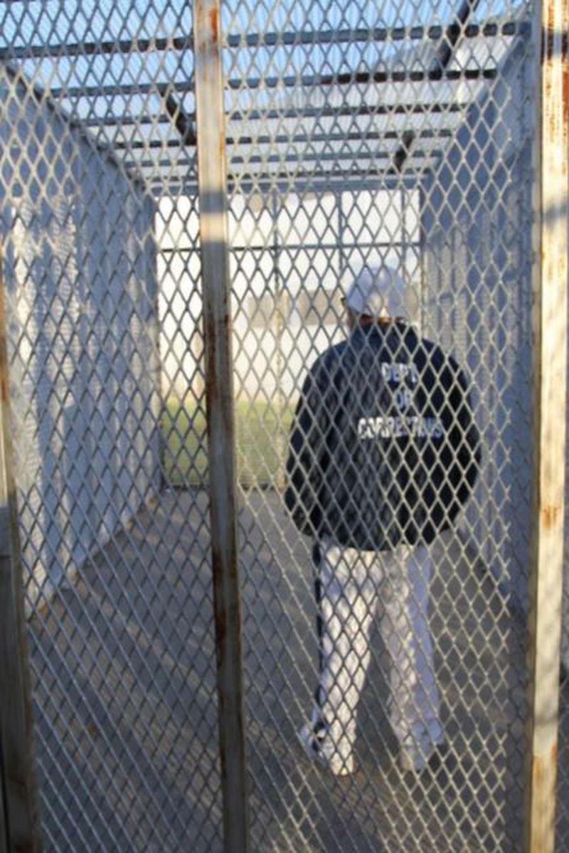 An exercise cage in the solitary unit at the Georgia Diagnostic and Classification Prison. Inmates are allowed out of their cells about five hours a week.