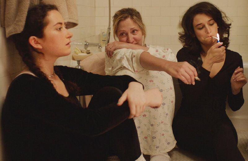 Edie Falco (center) plays mother to Abby Quinn (left) and Jenny Slate in the family comedy-drama “Landline.” CONTRIBUTED BY AMAZON STUDIOS