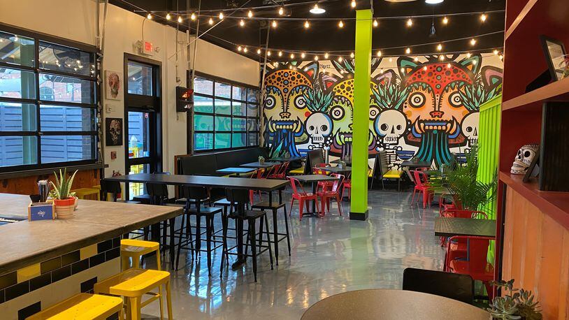 The interior of Siete Tacos and Tequila in Marietta Square Market. / Courtesy of Siete Tacos and Tequila