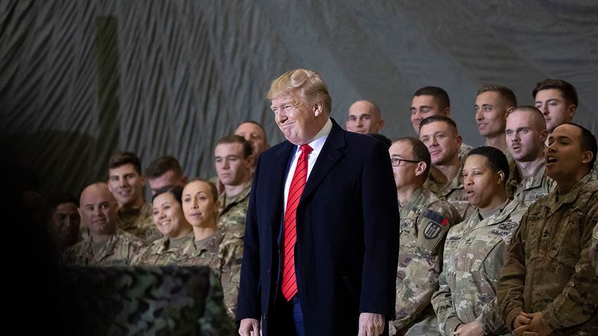 Photos: Trump visits troops for surprise Thanksgiving in Afghanistan