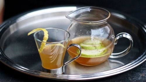 Cast Iron's Linus and Lucy hot toddy with bourbon, dry curaçao and cocoa-infused honey. Photo courtesy of Cast Iron