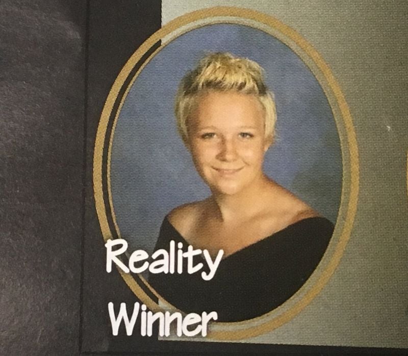 Reality Winner’s high school yearbook photo from her senior year at Kingsville, Texas (2010).
