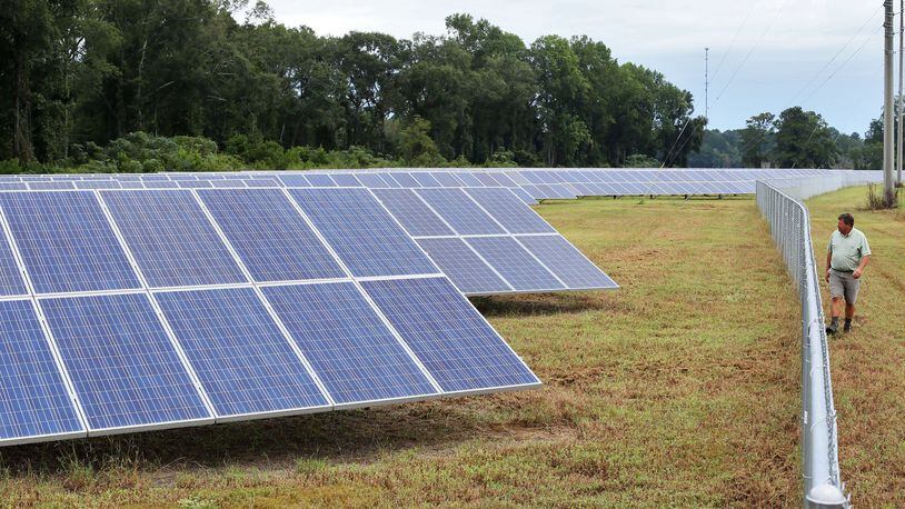 Solar power panels are being added throughout Georgia, as electricity providers diversify their energy sources. But natural gas has been the biggest source of fuel for power generation in the state. BOB ANDRES / BANDRES@AJC.COM
