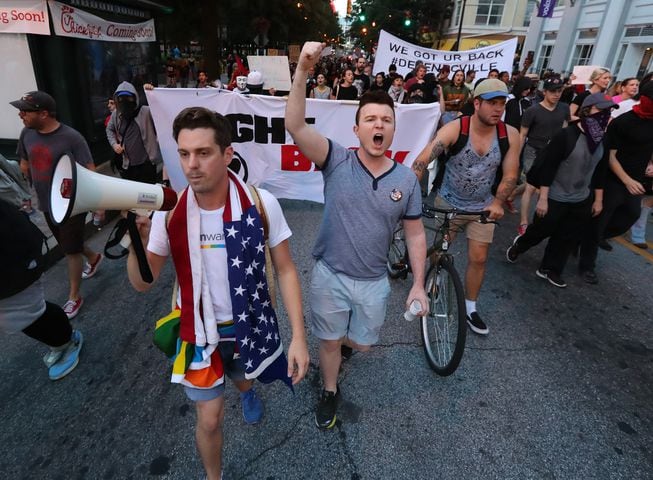 Atlanta protesters hold memorial, march after Charlottesville violence