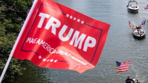 Boat parades saluting President Donald Trump have been held this summer across the U.S., including recently at Lake Allatoona in Cobb County. (AJC file photo)