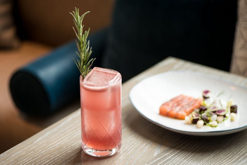 Dame Romarin cocktail with Grey Goose, rosemary, grapefruit, lime, and Creme de Mure. Photo credit- Mia Yakel.