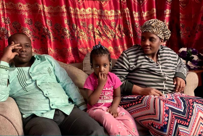 Tarumbeta Obed, left, Nshimirimana Gorette and 3-year-old Christina. (Linda Jacobson/The 74)