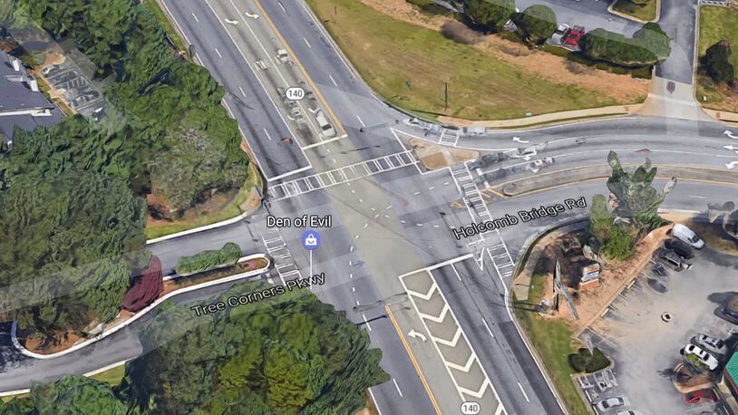 Peachtree Corners agrees to $48K increase in construction costs for intersection improvement costs at Holcomb Bridge Road and Jimmy Carter Boulevard. Google Maps