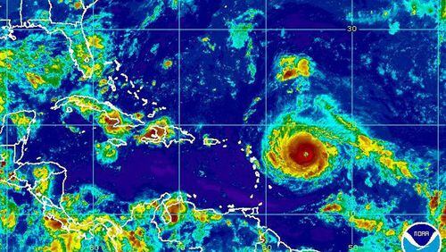 Hurricane Irma menaces the Atlantic coast. AP image.