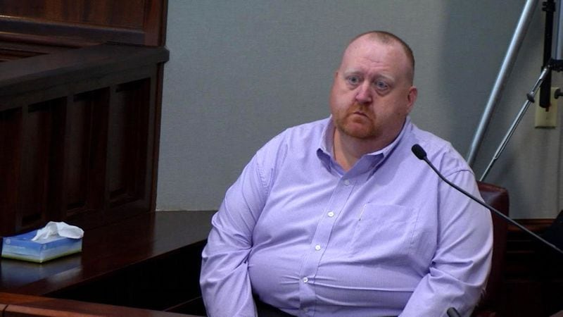 Greg Sanders, a security operations manager at Home Depot, testifies during the murder trial of Justin Ross Harris, at the Glynn County Courthouse in Brunswick, Ga., on Tuesday, Oct. 18, 2016. (screen capture via WSB-TV)