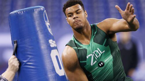 Defensive lineman Arik Armstead of Oregon ranks among the top five defensive tackles in this year’s NFL draft. (Photo by Joe Robbins/Getty Images)