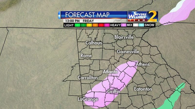 Channel 2 Action News meteorologists say a rain and snow mix is possible Friday.