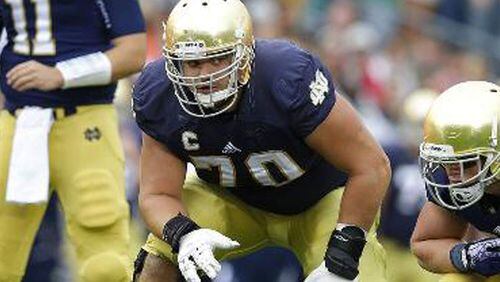 Notre Dame offensive lineman Zack Martin is ranked 12th overall by NFLdraftscout.com. He played tackle in college but some scouts project him to play guard in the NFL. ASSOCIATED PRESS FILE PHOTO