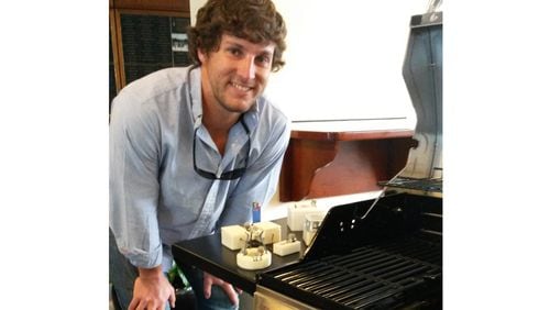 Scott Schroer, a mechanical engineering major at Georgia Tech, worked with two fraternity brothers on a device to alert people if unsafe levels of gas have built up around their grills. Their device won the top prize in Tech's annual inventor competition.