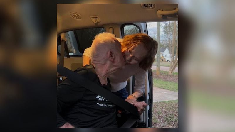 Jimmy and Rosalynn Carter share a New Year's Eve kiss on Friday, December 31, 2021. Photo from Facebook post shared by Jill Stuckey.