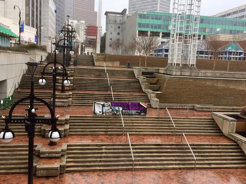 Lots of steps leading nowhere at Underground Atlanta. (Photo by Bill Torpy)