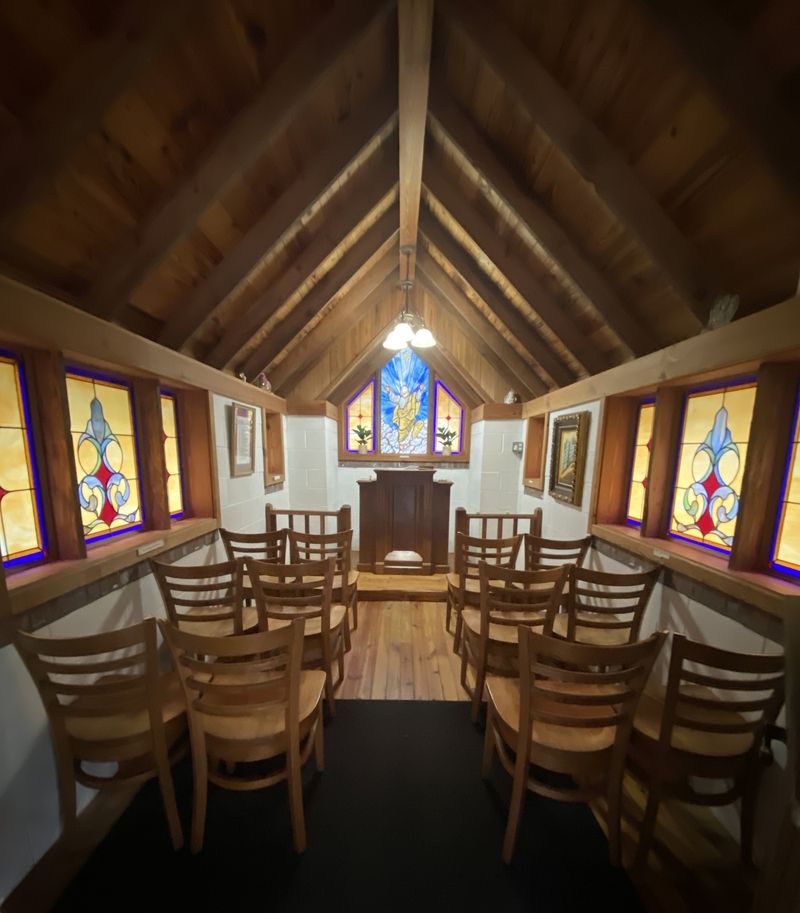 Located in Townsend, the Smallest Church in America is a nondenominational, 12-seat church built in 1949. LIGAYA FIGUERAS / LIGAYA.FIGUERAS@AJC.COM