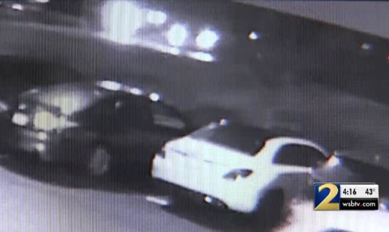 This is a screenshot of the surveillance video obtained by Channel 2 Action News. The photo shows the moment before the man’s vehicle is struck by the pickup truck during a left turn. (Photo: Channel 2 Action News)