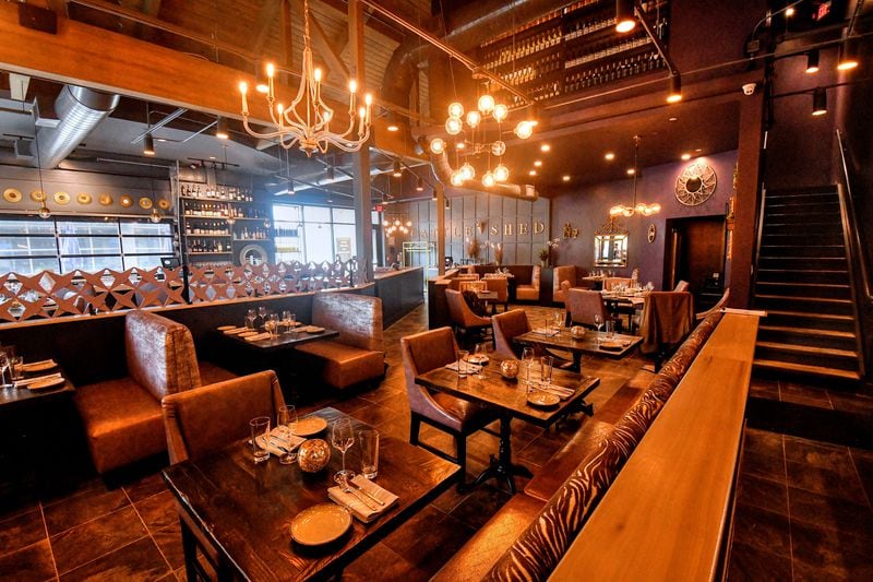 The vibe at Cattle Shed Wine and Steak Bar is meant to be casual chic. (Chris Hunt for The Atlanta Journal-Constitution)