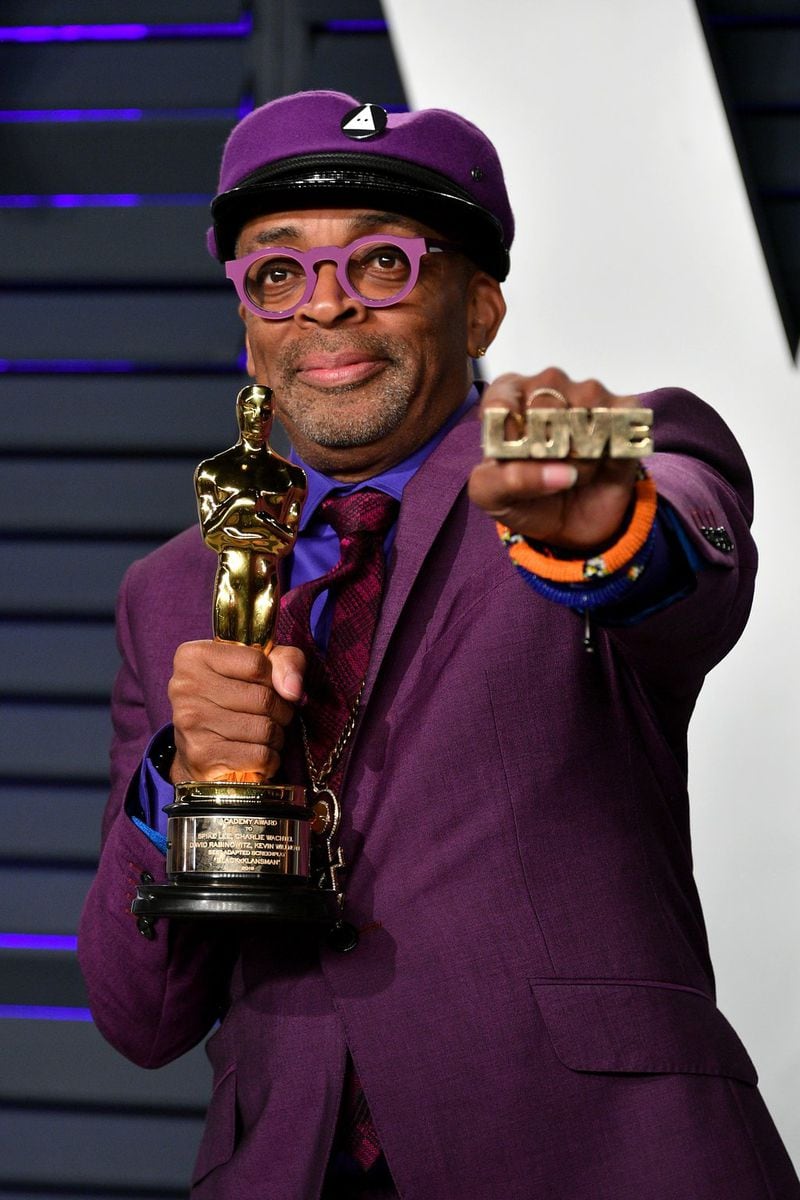Spike Lee, known for his writing and directing, finally won his first Oscar this year: best adapted screenplay for ”BlacKkKlansman.” Here, he’s shown at the 2019 Vanity Fair Oscar Party on Feb. 24, 2019, in Beverly Hills, Calif. DIA DIPASUPIL / GETTY IMAGES