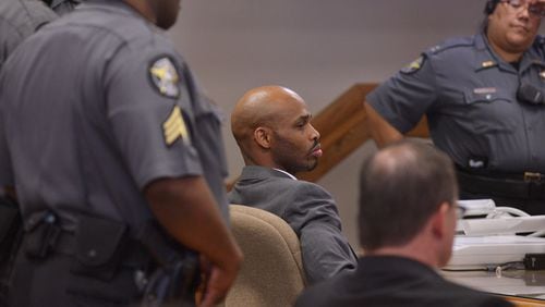 Jamie Hood listens as he is found guilty of the murder of Athens-Clarke Police Officer Buddy Christian during his trial at the Athens-Clarke County Courthouse on Monday, July 20, 2015. (Richard Hamm/Staff) OnlineAthens / Athens Banner-Herald