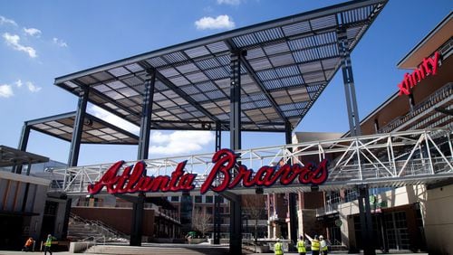 The final touches are being taken care of at the Braves’ new stadium, SunTrust Park. (Steve Schaefer/Special to the AJC)