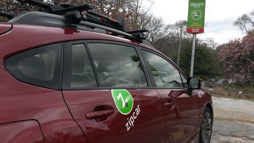 Zipcar says it has 71 shared vehicles across Atlanta, including some at MARTA stations. MATT KEMPNER / AJC