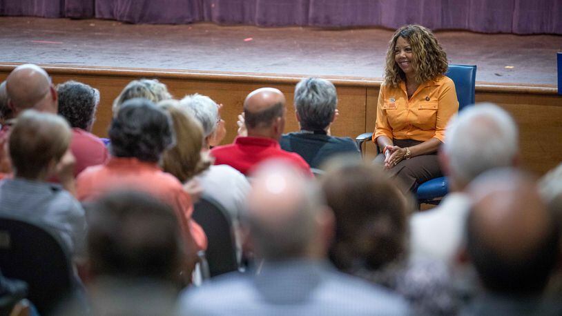 U.S. Rep. Lucy McBath, D-Marietta, conducted a town hall at Dunwoody High School on Saturday, June 8, 2019. (Photo: Branden Camp/Special to the AJC)