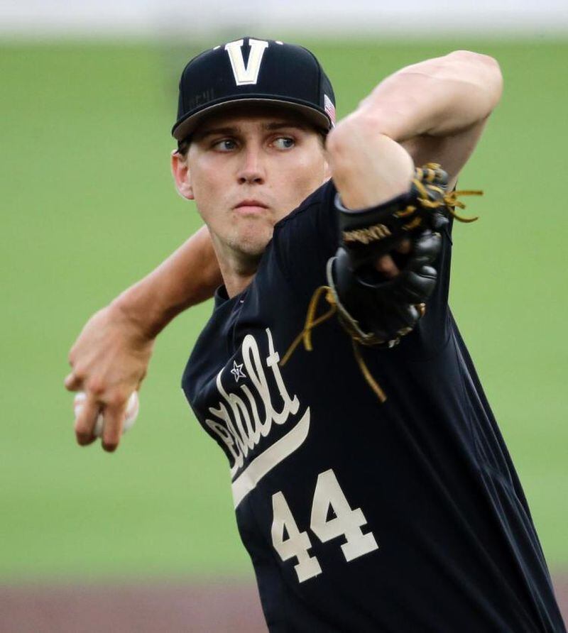  Vanderbilt junior Kyle Wright could be the Braves' pick at No. 5, if he's not taken before that. (AP photo)