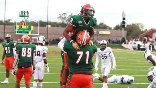 Azende Rey (No. 3) in a game for Florida A&M. Rey, the older brother of Georgia Tech safety Juanyeh Thomas, announced his decision to transfer to Tech on July 30, 2021. (Florida A&M Athletics)