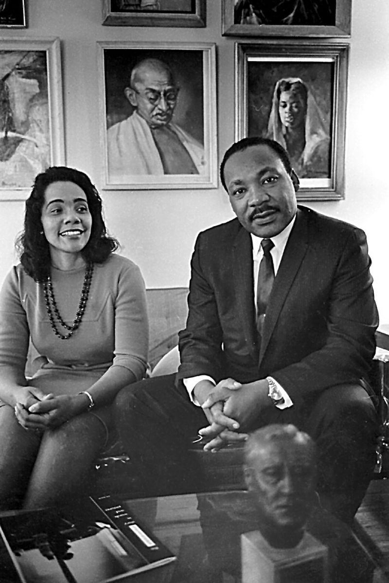 Coretta and Martin pose for a portrait at home in Atlanta, March, 1968. Martin would be assassinated only weeks later. (Special to the AJC/Ben Fernandez)