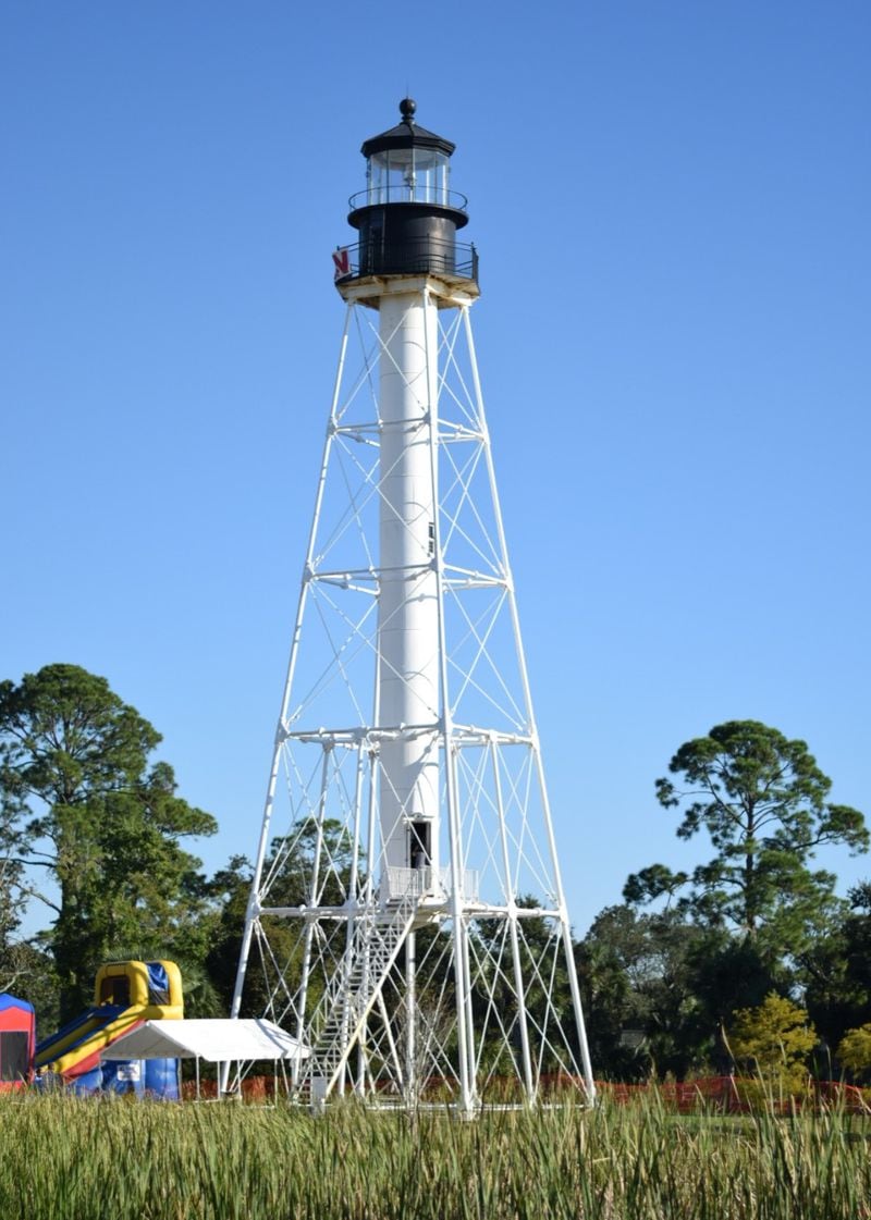 Construction of the fourth Cape San Blas Lighthouse in Florida began in 1884. Two of the first three succumbed to the elements, the other was burned during the Civil War. This photo shows the lighthouse in its current home in Port St. Joe. It was moved from the nearby cape in 2014 to shield it from the same fate that met two of its weather-dmamged predecessors.