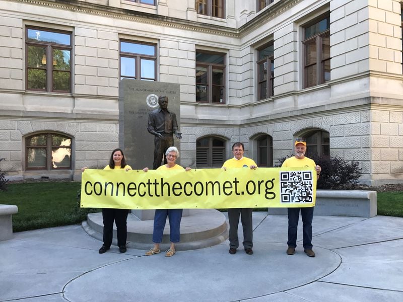Advocates for completing the Silver Comet Trail delivered a petition to Gov. Nathan Deal Wednesday (Courtesy of Connect the Comet).