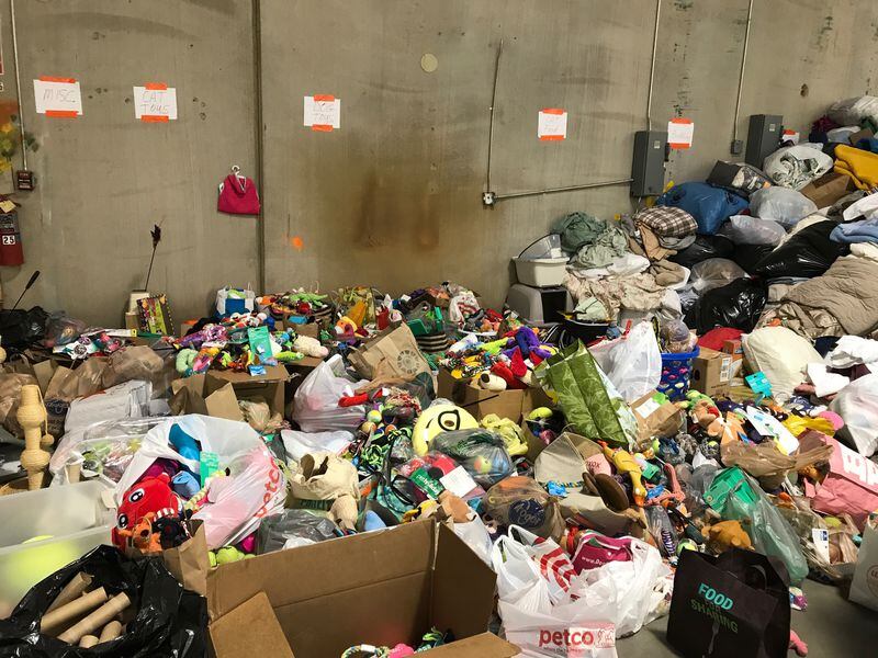 Donations pour in for displaced pets at Atlanta Humane Society emergency shelter in Roswell.