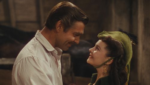 Clark Gable, left, as Rhett Butler, and Vivien Leigh as Scarlett O'Hara in a scene from the film, "Gone With the Wind." AP file/Warner Bros. Home Entertainment
