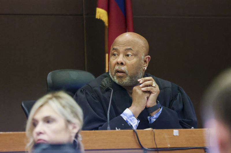 Judge Ural Glanville is shown in his court room during the Atlanta rapper Young Thug trial at the Fulton County Courthouse, Friday, March 22, 2024, in Atlanta. (Jason Getz / jason.getz@ajc.com)
